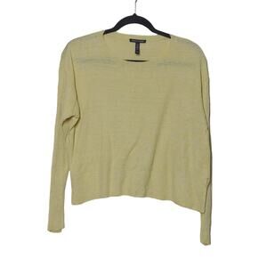 Eileen Fisher Organic Linen Sweater in Pale Yellow – Size XS – EUC